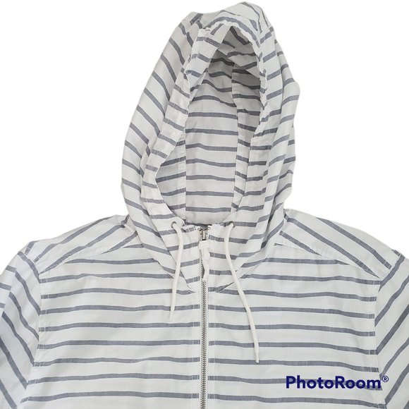 Old Navy Men's Unisex Full-Zip Lightweight Windbreaker Jacket White/Gray Sz L/G - Picture 6 of 14